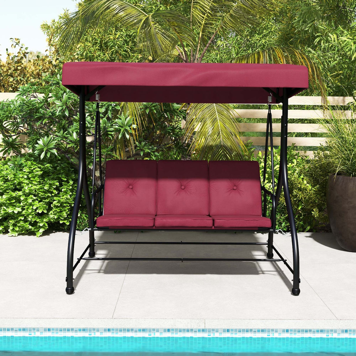 Outdoor Converting Patio Swing Glider Adjustable Canopy Porch Swing