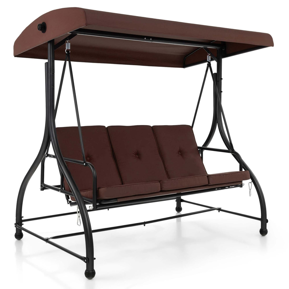 Outdoor Converting Patio Swing Glider Adjustable Canopy Porch Swing