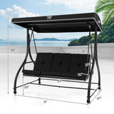 Outdoor Converting Patio Swing Glider Adjustable Canopy Porch Swing