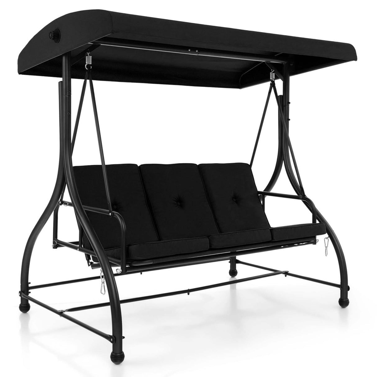Outdoor Converting Patio Swing Glider Adjustable Canopy Porch Swing