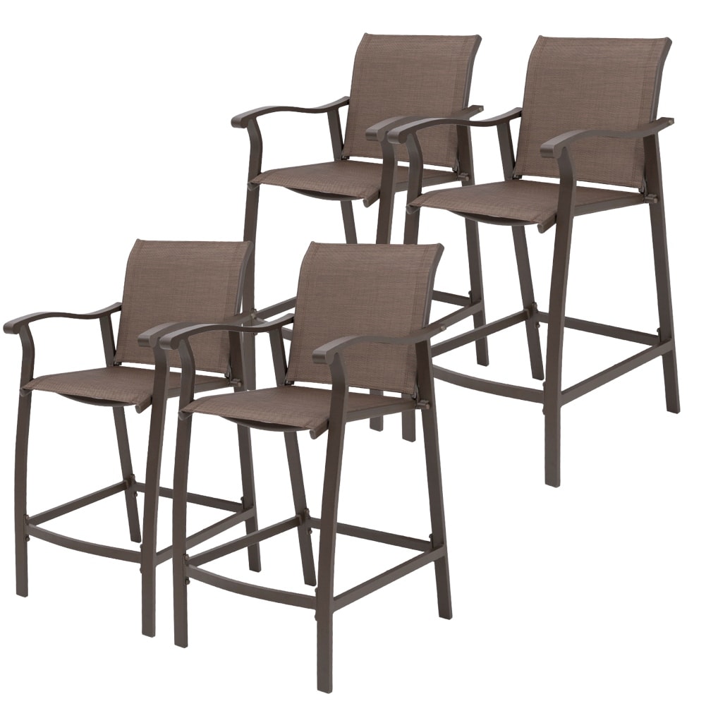 Outdoor Counter Height Bar Stools Classic Patio Bar Chairs (Set of 4) - 21.85"W x 25"D x 39.76"H