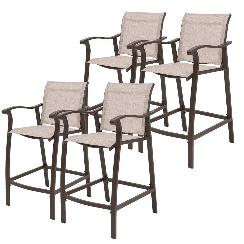 Outdoor Counter Height Bar Stools Classic Patio Bar Chairs (Set of 4) - 21.85"W x 25"D x 39.76"H