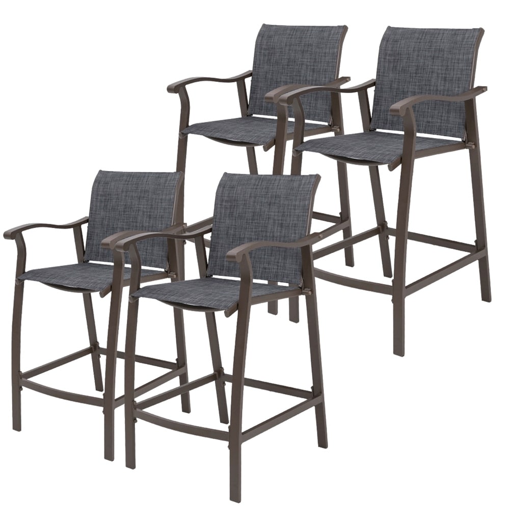 Outdoor Counter Height Bar Stools Classic Patio Bar Chairs (Set of 4) - 21.85"W x 25"D x 39.76"H