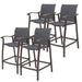 Outdoor Counter Height Bar Stools Classic Patio Bar Chairs (Set of 4) - 21.85"W x 25"D x 39.76"H