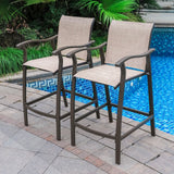 Outdoor Counter Height Bar Stools Classic Patio Bar Chairs (Set of 4) - 21.85"W x 25"D x 39.76"H