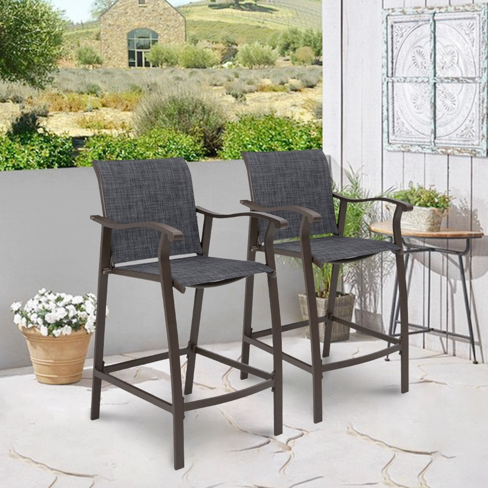 Outdoor Counter Height Bar Stools Classic Patio Bar Chairs (Set of 4) - 21.85"W x 25"D x 39.76"H