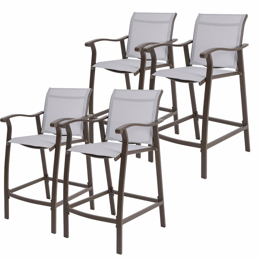 Outdoor Counter Height Bar Stools Classic Patio Bar Chairs (Set of 4) - 21.85"W x 25"D x 39.76"H