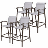 Outdoor Counter Height Bar Stools Classic Patio Bar Chairs (Set of 4) - 21.85"W x 25"D x 39.76"H