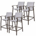 Outdoor Counter Height Bar Stools Classic Patio Bar Chairs (Set of 4) - 21.85"W x 25"D x 39.76"H