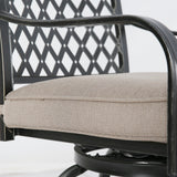 Outdoor Counter Swivel Bar Stools, Patio Chairs with Seat Cushion