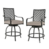 Outdoor Counter Swivel Bar Stools, Patio Chairs with Seat Cushion