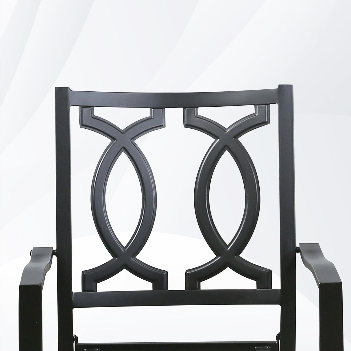 Outdoor Dining Chairs with Arms Steel Slat Seat Stacking Garden Chair