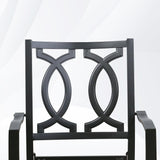 Outdoor Dining Chairs with Arms Steel Slat Seat Stacking Garden Chair