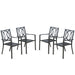 Outdoor Dining Chairs with Arms Steel Slat Seat Stacking Garden Chair