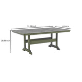Outdoor Dining Table with Slatted Top and Umbrella Hole, Gray