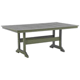 Outdoor Dining Table with Slatted Top and Umbrella Hole, Gray