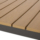 Outdoor Dining Table with Wood-like Tabletop,Lightweight and Stable Aluminum Sled Frame
