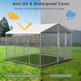 Outdoor Dog Kennel with Roof, Heavy Duty Chain Link Dog Kennel with Lock