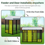 Outdoor Dog Kennel with Waterproof Roof Cover, 6.5×3.5×5.9FT