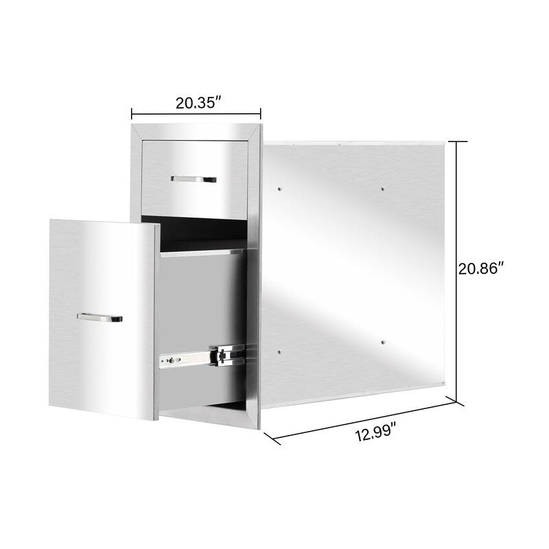 Outdoor Double Drawers Stainless Steel Kitchen Grills Drawers