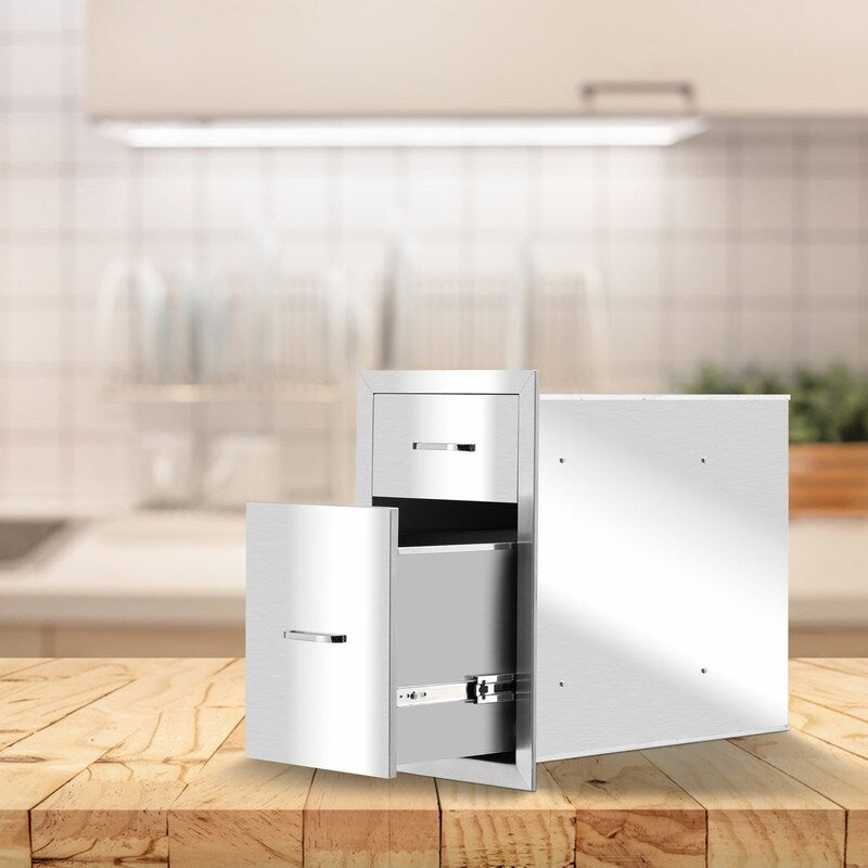 Outdoor Double Drawers Stainless Steel Kitchen Grills Drawers