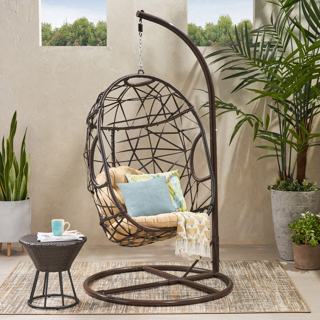 Outdoor Egg Wicker Chair by Christopher Knight Home