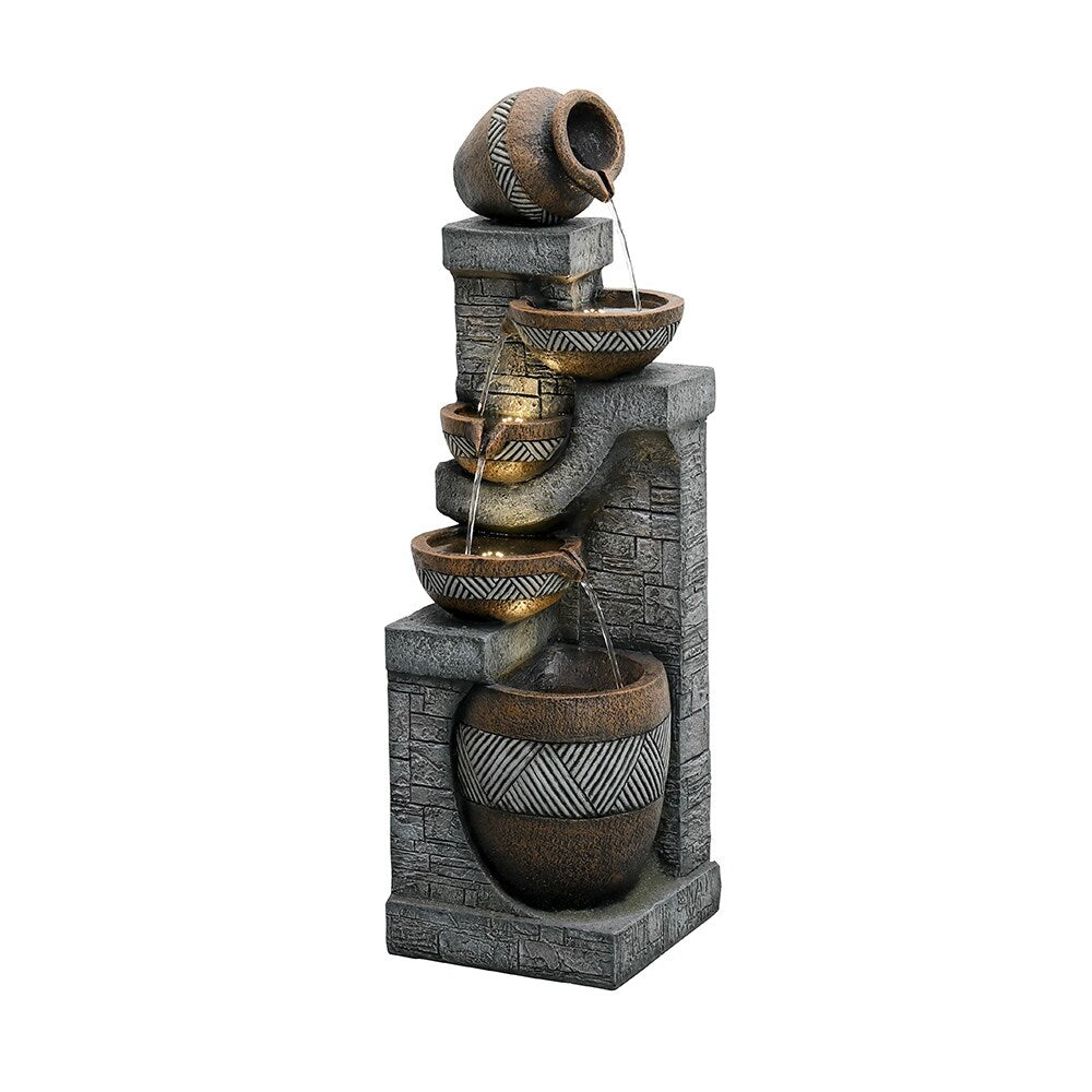 Outdoor Floor Water Fountain 5-Tier Cascading Waterfall for Garden
