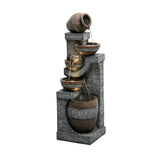 Outdoor Floor Water Fountain 5-Tier Cascading Waterfall for Garden