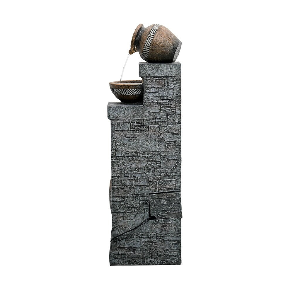 Outdoor Floor Water Fountain 5-Tier Cascading Waterfall for Garden