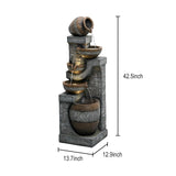 Outdoor Floor Water Fountain 5-Tier Cascading Waterfall for Garden