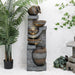 Outdoor Floor Water Fountain 5-Tier Cascading Waterfall for Garden