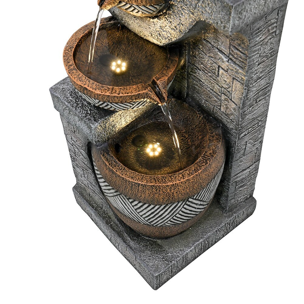 Outdoor Floor Water Fountain 5-Tier Cascading Waterfall for Garden