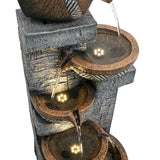 Outdoor Floor Water Fountain 5-Tier Cascading Waterfall for Garden