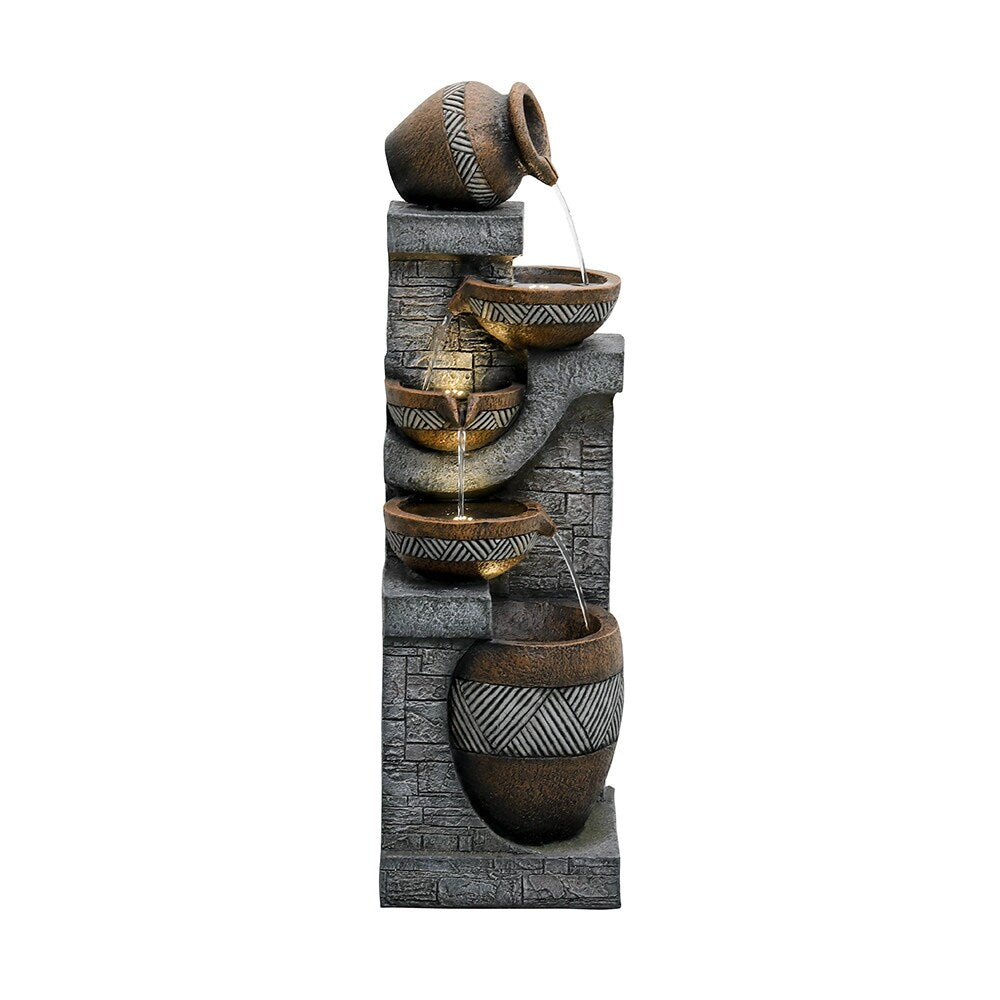 Outdoor Floor Water Fountain 5-Tier Cascading Waterfall for Garden