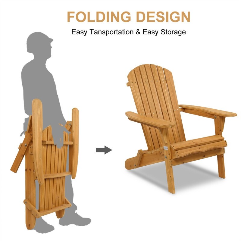 Outdoor Folding Fir Adirondack Chair