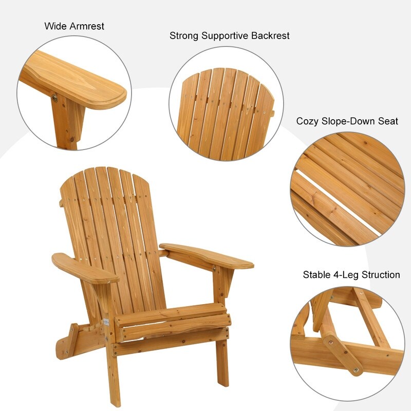 Outdoor Folding Fir Adirondack Chair