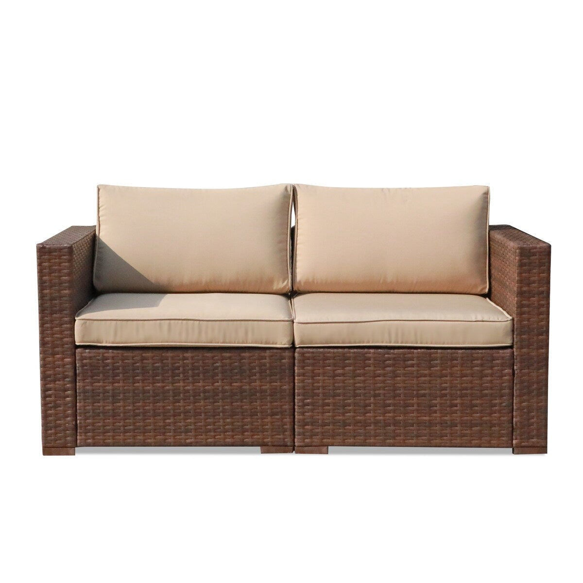 Outdoor 2 Person Furniture PE Wicker 2 Seat Sofa Patio And Garden Sofa