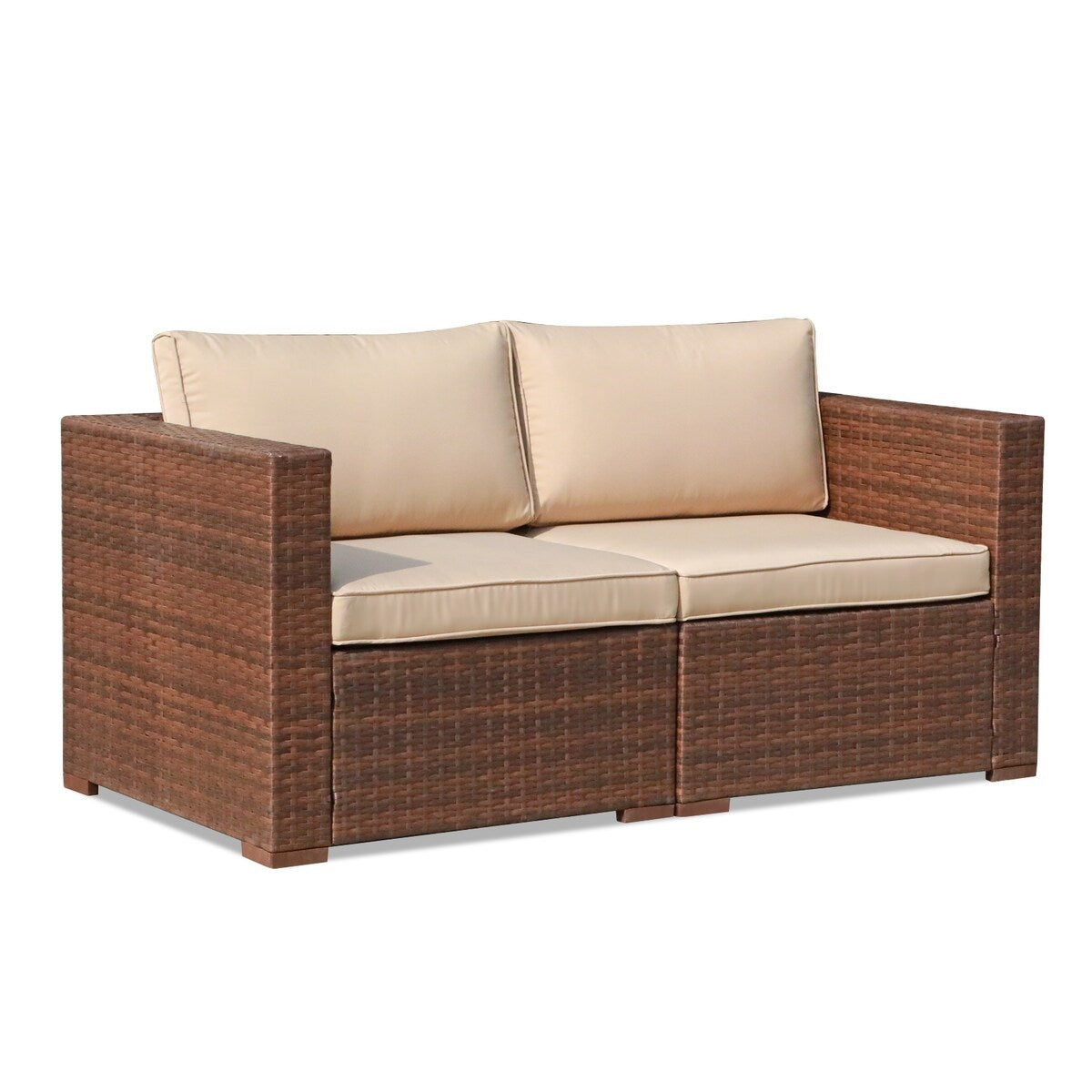 Outdoor 2 Person Furniture PE Wicker 2 Seat Sofa Patio And Garden Sofa