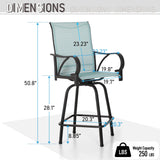 MAISON ARTS Aqua Outdoor Furniture Patio Swivel Bar Seat Height Patio Bistro Set