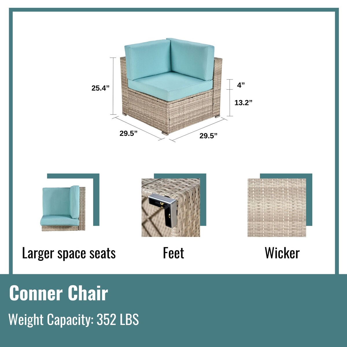 Outdoor Garden Patio 7-Piece PE Rattan Wicker Sectional Sofa Cushioned Sets