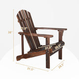 Outdoor Garden Wooden Single Chair With Footstool