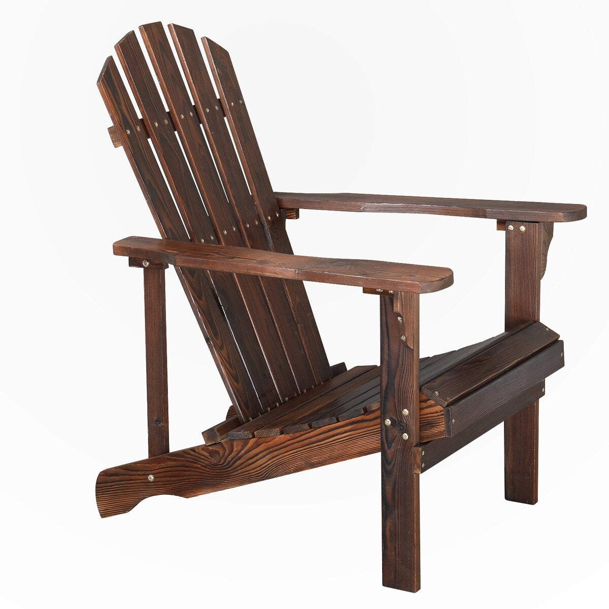 Outdoor Garden Wooden Single Chair With Footstool