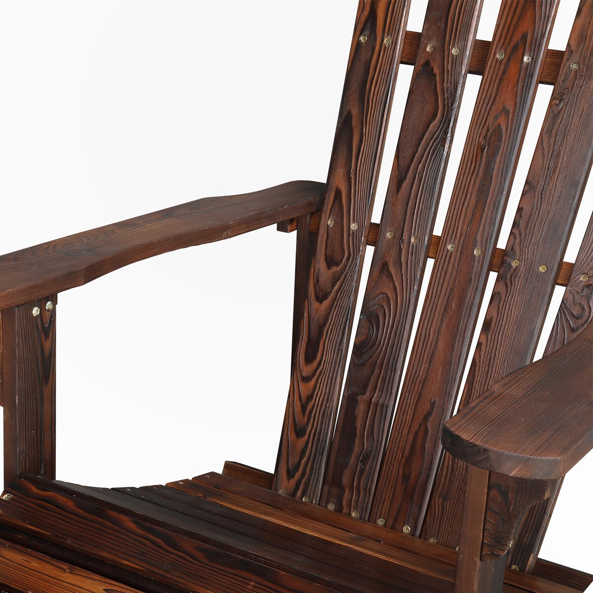 Outdoor Garden Wooden Single Chair With Footstool