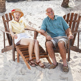 Outdoor Garden Wooden Single Chair With Footstool