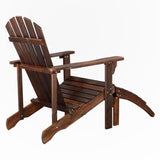 Outdoor Garden Wooden Single Chair With Footstool