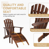 Outdoor Garden Wooden Single Chair With Footstool