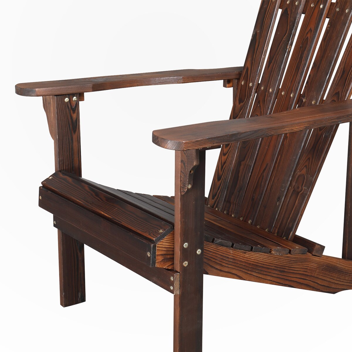 Outdoor Garden Wooden Single Chair With Footstool