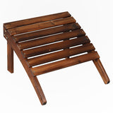 Outdoor Garden Wooden Single Chair With Footstool
