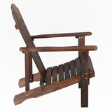 Outdoor Garden Wooden Single Chair With Footstool