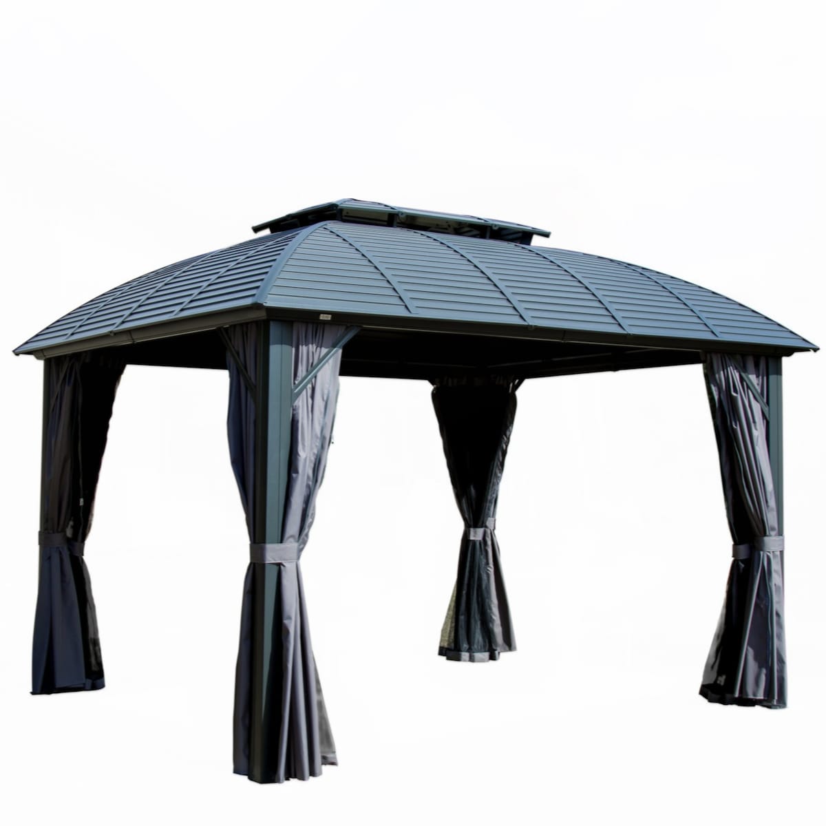Outdoor Gazebo 10'x12', Permanent Hardtop Gazebo with Aluminum Frame